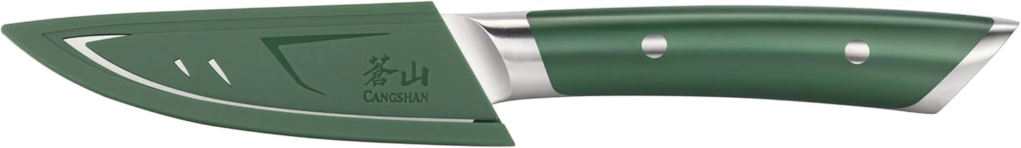Cangshan HELENA Series German Steel Forged 3.5" Paring Knife with Sheath (Green)