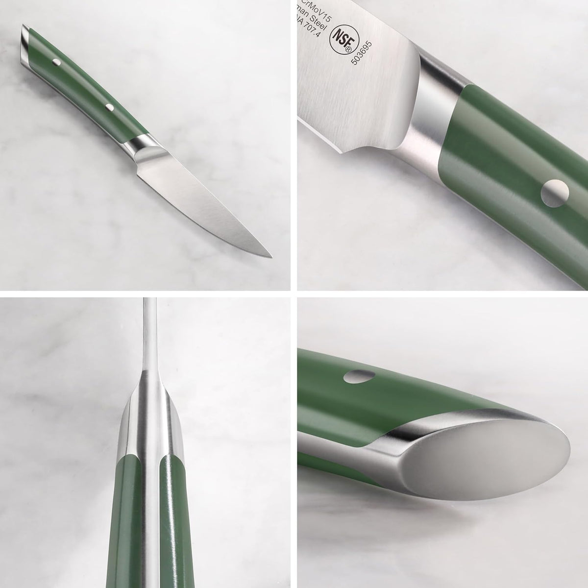 Cangshan HELENA Series German Steel Forged 3.5" Paring Knife with Sheath (Green)
