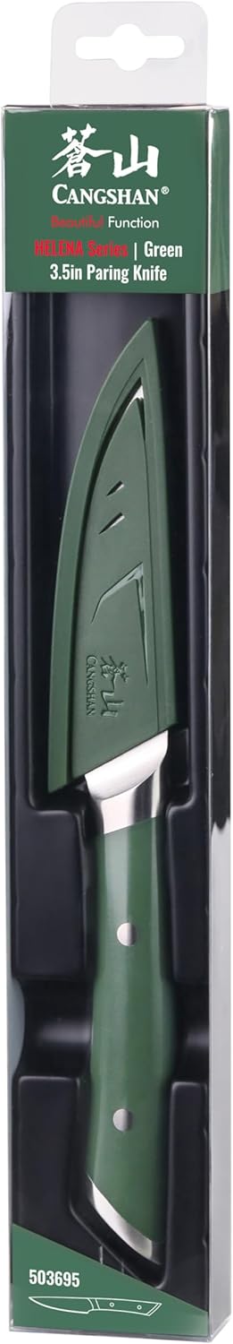 Cangshan HELENA Series German Steel Forged 3.5" Paring Knife with Sheath (Green)
