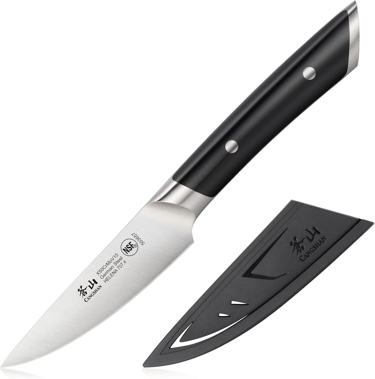 Cangshan HELENA Series German Steel Forged 3.5" Paring Knife with Sheath (Green)