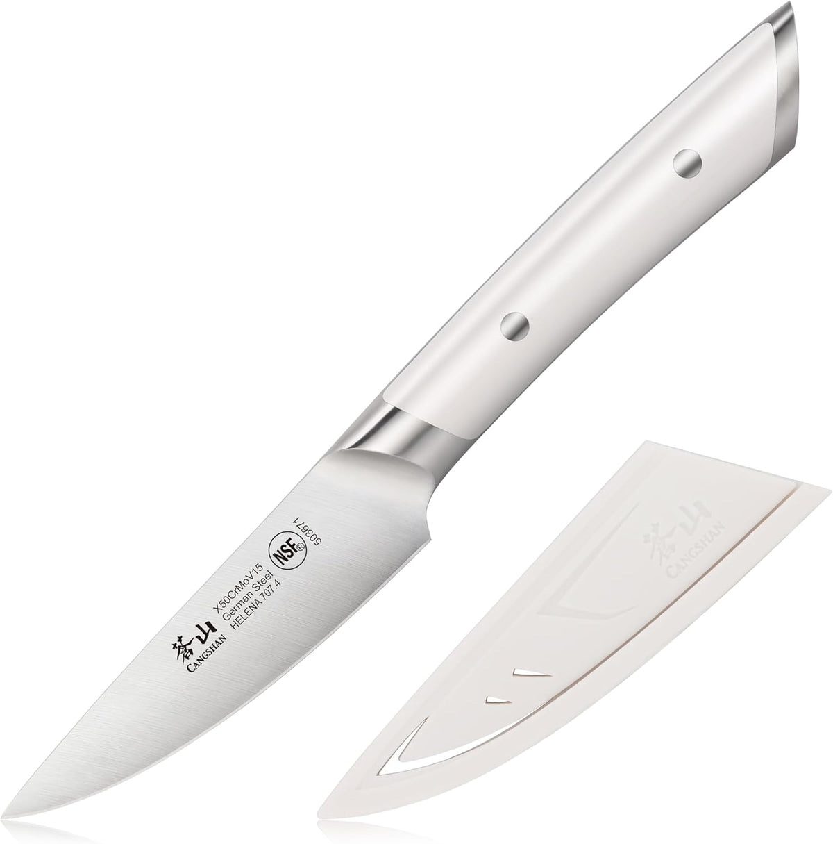 Cangshan HELENA Series German Steel Forged 3.5" Paring Knife with Sheath (Green)