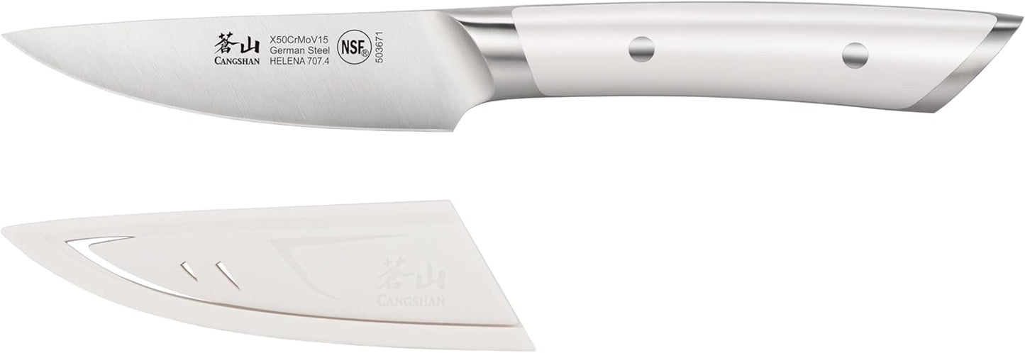 Cangshan HELENA Series German Steel Forged 3.5" Paring Knife with Sheath (Green)