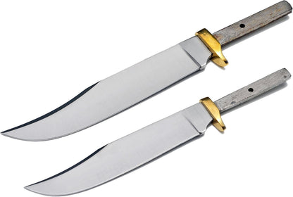 420 Stainless Steel Knife (420 Stainless Steel, Pair of 5.375 inch Bowie Blades)