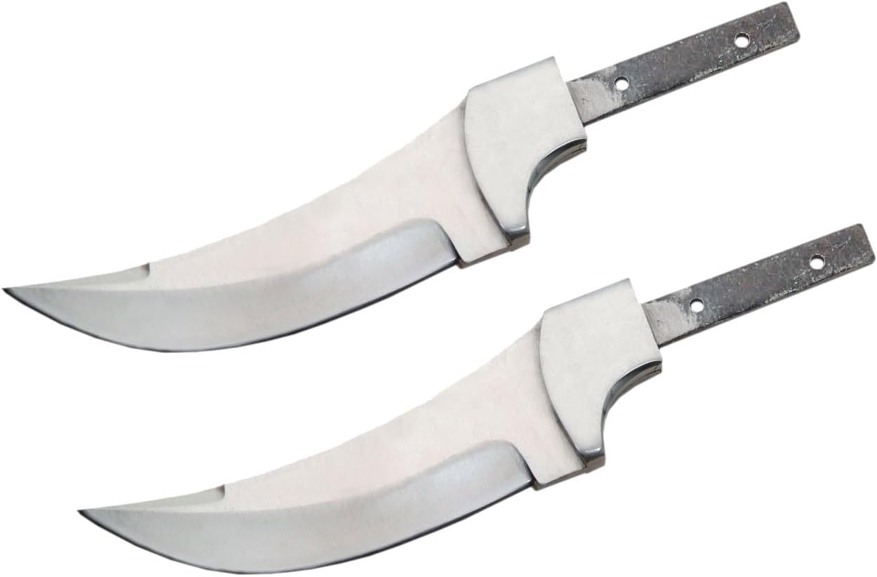 420 Stainless Steel Knife (420 Stainless Steel, Pair of 5.375 inch Bowie Blades)