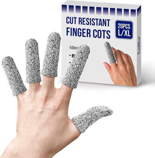 20PCS Finger Cots Cut Resistant Finger Sleeves,Glove Life Extender, Thumb Protectors Finger Covers Fingertip Protector for Cutting, Handicrafts, Craft, Kitchen, Sculpture