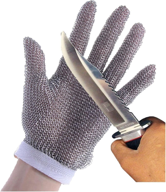 Food Grade Safety Level 9 Protective Cut Resistant Gloves, 304L Stainless Steel Chainmail Gloves For Cutting Food