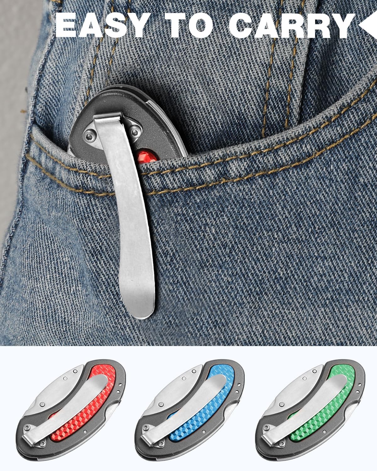 Folding Utility Knife Set | Quick Change Blade, Back-lock Mechanism 3-piece with 10-piece Extra Blades
