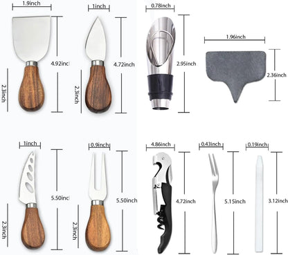 14 Piece Cheese Knife Set, Stainless Steel Cheese Knives