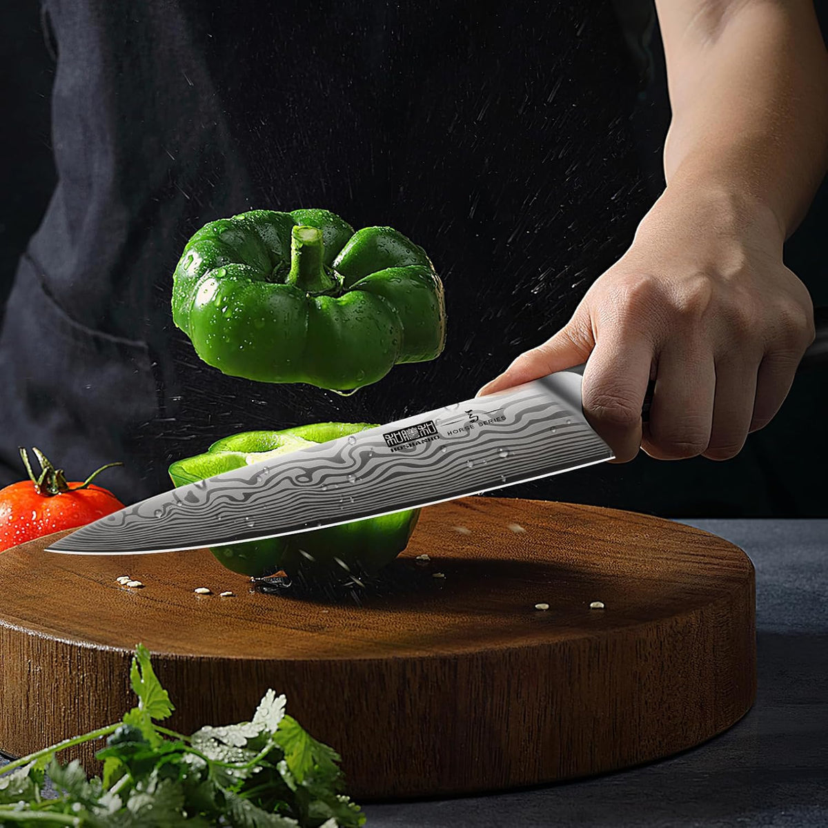 16-Piece Knife Set with Block, Ultra Sharp Kitchen Knife Block Set | High Carbon Powder Steel Chef Knife Set, Professional Kitchen Knives Set with Sharpener and Pakkawood Handle, Elegant Box
