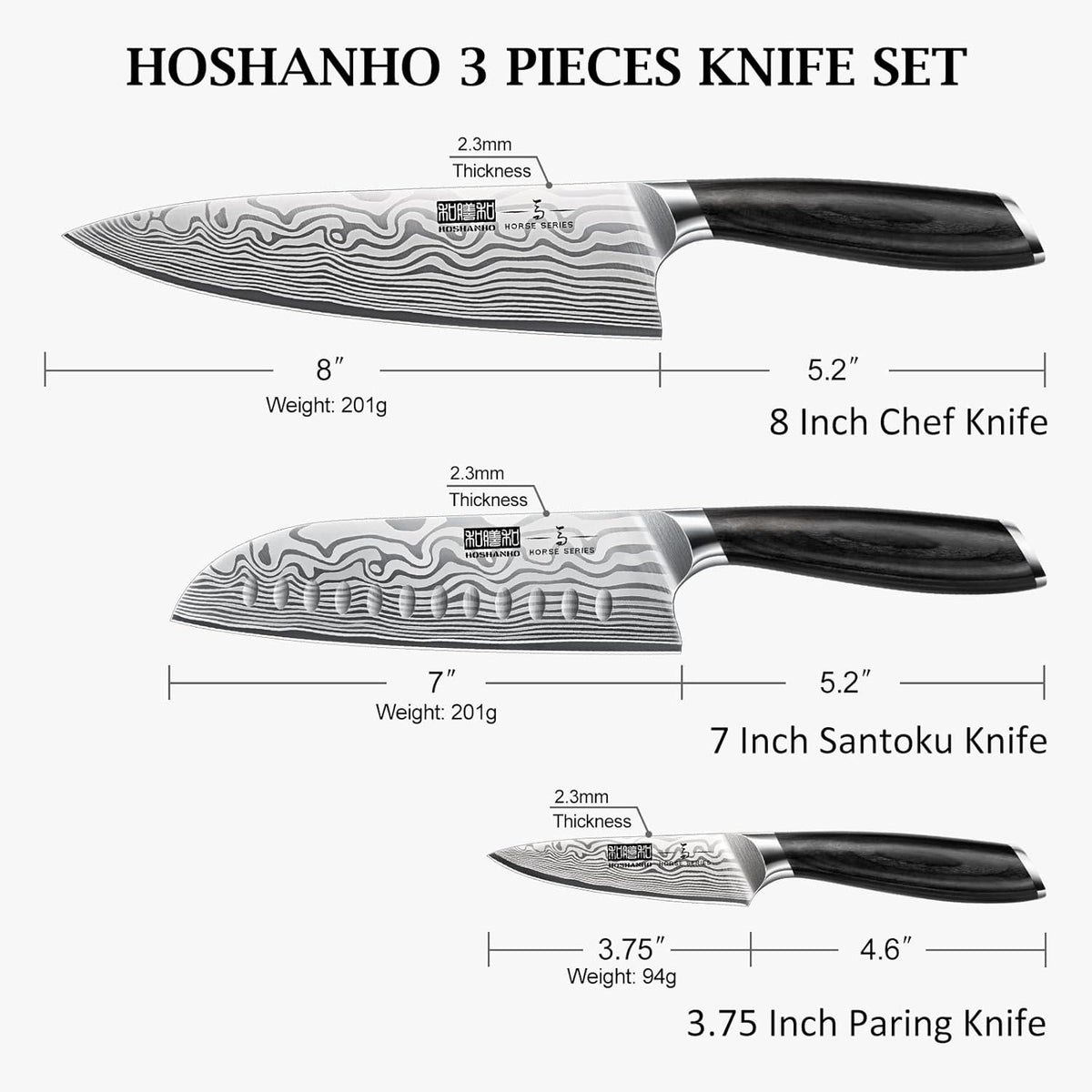 16-Piece Knife Set with Block, Ultra Sharp Kitchen Knife Block Set | High Carbon Powder Steel Chef Knife Set, Professional Kitchen Knives Set with Sharpener and Pakkawood Handle, Elegant Box