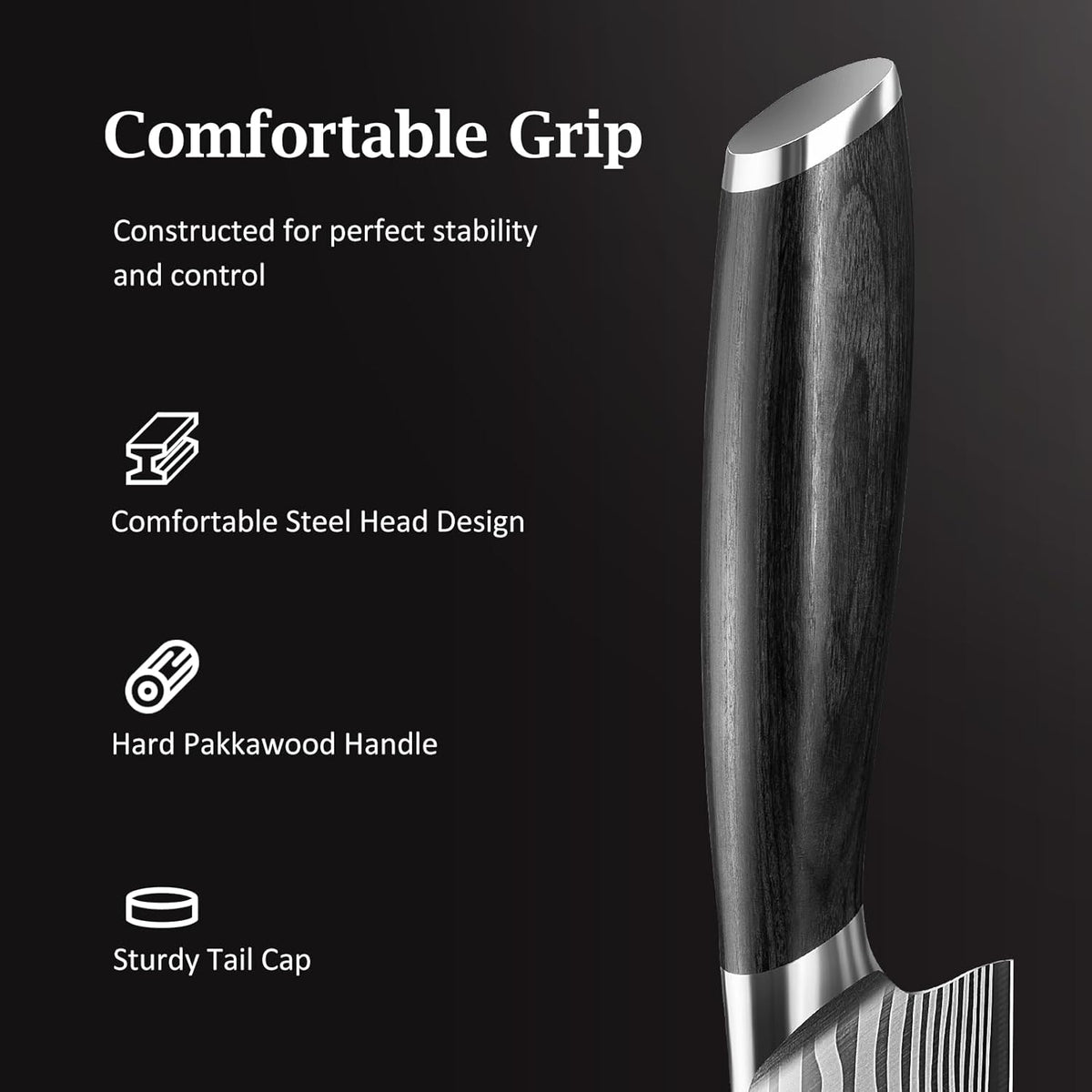 16-Piece Knife Set with Block, Ultra Sharp Kitchen Knife Block Set | High Carbon Powder Steel Chef Knife Set, Professional Kitchen Knives Set with Sharpener and Pakkawood Handle, Elegant Box