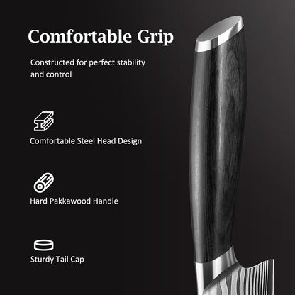16-Piece Knife Set with Block, Ultra Sharp Kitchen Knife Block Set | High Carbon Powder Steel Chef Knife Set, Professional Kitchen Knives Set with Sharpener and Pakkawood Handle, Elegant Box