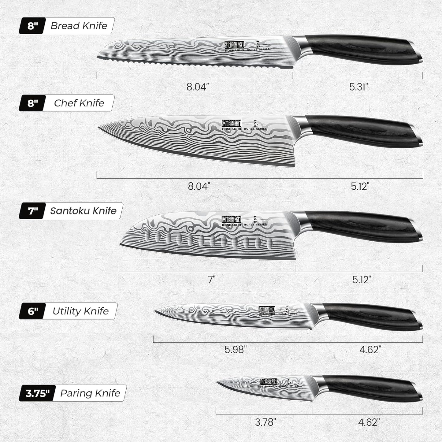 16-Piece Knife Set with Block, Ultra Sharp Kitchen Knife Block Set | High Carbon Powder Steel Chef Knife Set, Professional Kitchen Knives Set with Sharpener and Pakkawood Handle, Elegant Box