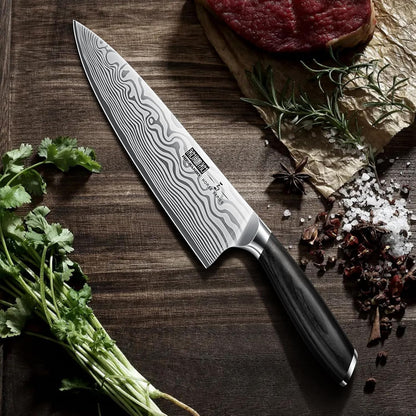 16-Piece Knife Set with Block, Ultra Sharp Kitchen Knife Block Set | High Carbon Powder Steel Chef Knife Set, Professional Kitchen Knives Set with Sharpener and Pakkawood Handle, Elegant Box