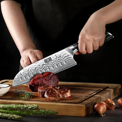 16-Piece Knife Set with Block, Ultra Sharp Kitchen Knife Block Set | High Carbon Powder Steel Chef Knife Set, Professional Kitchen Knives Set with Sharpener and Pakkawood Handle, Elegant Box