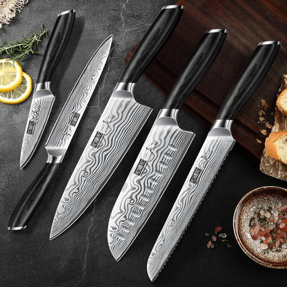 16-Piece Knife Set with Block, Ultra Sharp Kitchen Knife Block Set | High Carbon Powder Steel Chef Knife Set, Professional Kitchen Knives Set with Sharpener and Pakkawood Handle, Elegant Box