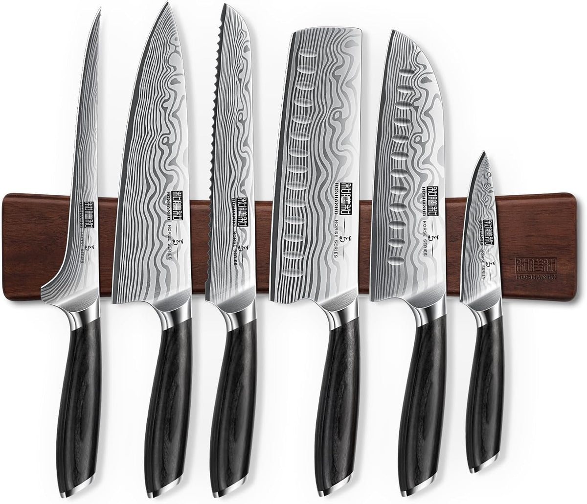 16-Piece Knife Set with Block, Ultra Sharp Kitchen Knife Block Set | High Carbon Powder Steel Chef Knife Set, Professional Kitchen Knives Set with Sharpener and Pakkawood Handle, Elegant Box