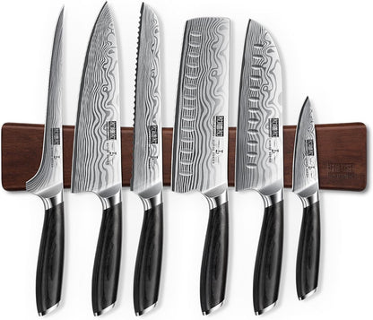 16-Piece Knife Set with Block, Ultra Sharp Kitchen Knife Block Set | High Carbon Powder Steel Chef Knife Set, Professional Kitchen Knives Set with Sharpener and Pakkawood Handle, Elegant Box