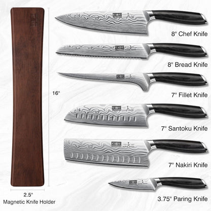 16-Piece Knife Set with Block, Ultra Sharp Kitchen Knife Block Set | High Carbon Powder Steel Chef Knife Set, Professional Kitchen Knives Set with Sharpener and Pakkawood Handle, Elegant Box