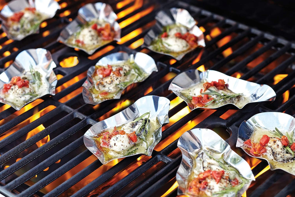 Grillable Shells, Stainless Steel Grillable Oyster Shells, Set of 12