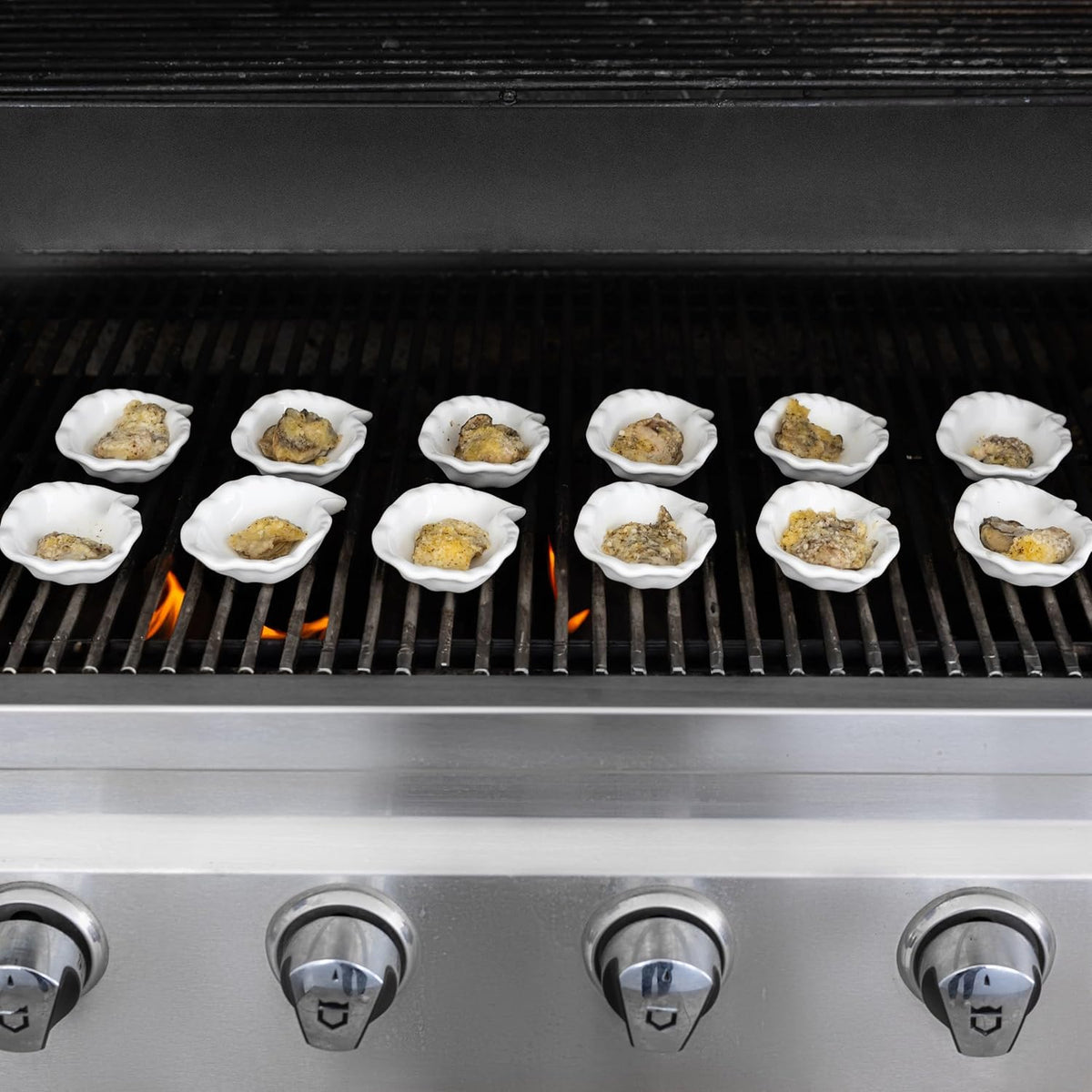 Grillable Shells, Stainless Steel Grillable Oyster Shells, Set of 12