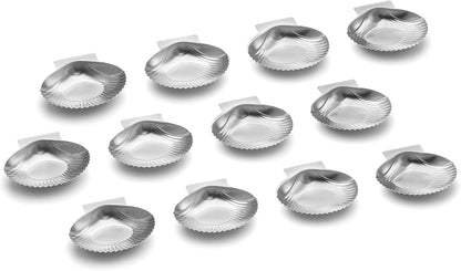 Grillable Shells, Stainless Steel Grillable Oyster Shells, Set of 12