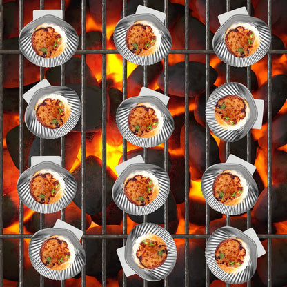 Grillable Shells, Stainless Steel Grillable Oyster Shells, Set of 12