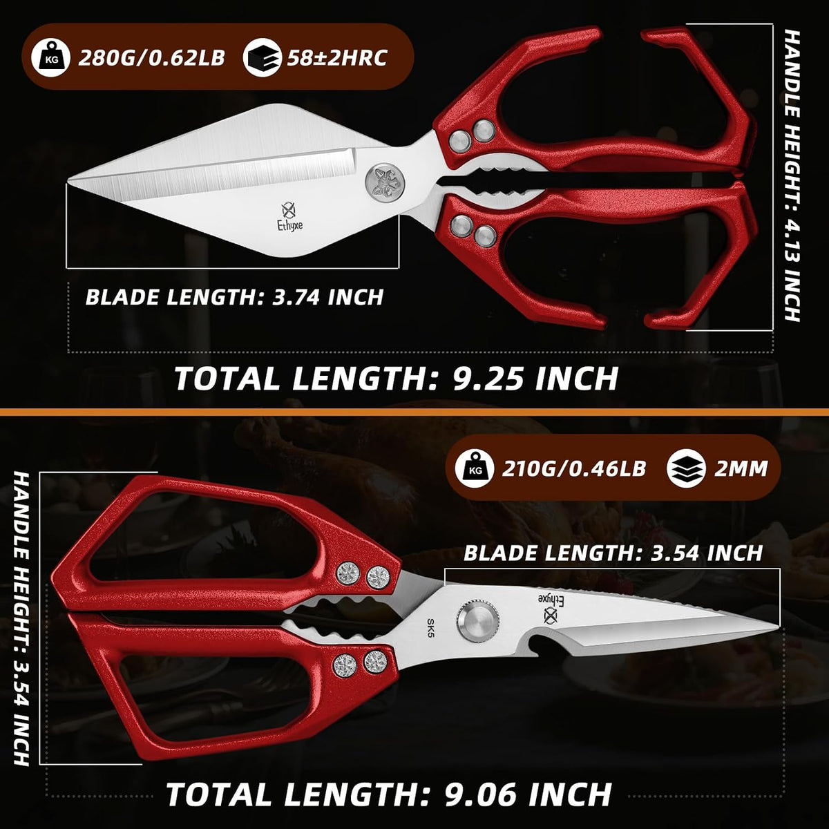 Kitchen Scissors All Purpose - Heavy Duty Poultry Shears