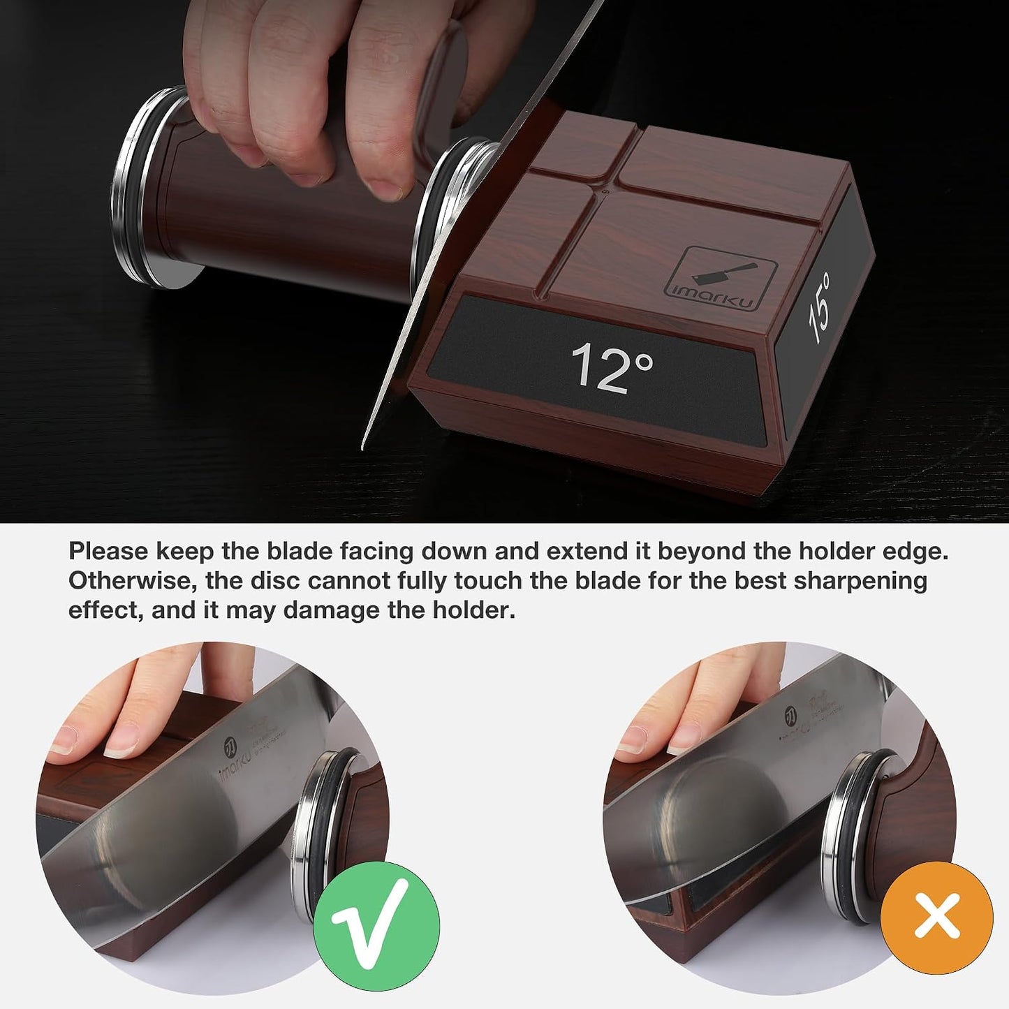 The Innovative Rolling Knife Sharpener - Fast & Safe Knife Sharpening - 4 Magnetic Angles Knife Sharpener Tool for Kitchen Knives - Diamond Rolling Knife Sharpening Kit with 12°/13°/15°/20° Sharpening