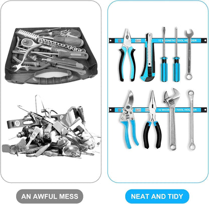 8 PCS Magnetic Tool Holder Strip,Tool Magnet Bar for Garage Organization, Heavy Duty Space Saving Tool Organizer with Mounting Screws for Garage, Workshop, Kitchen (12 inch)