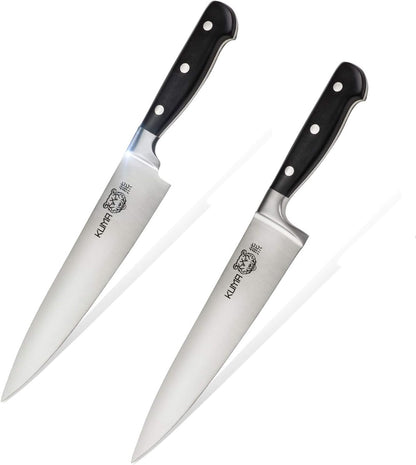 Multi Purpose Chefs Knife - Pro Bolster Edition | 8 Inch Blade for Carving, Slicing & Chopping - Great Ergonomic Handle - Professional Kitchen Knives