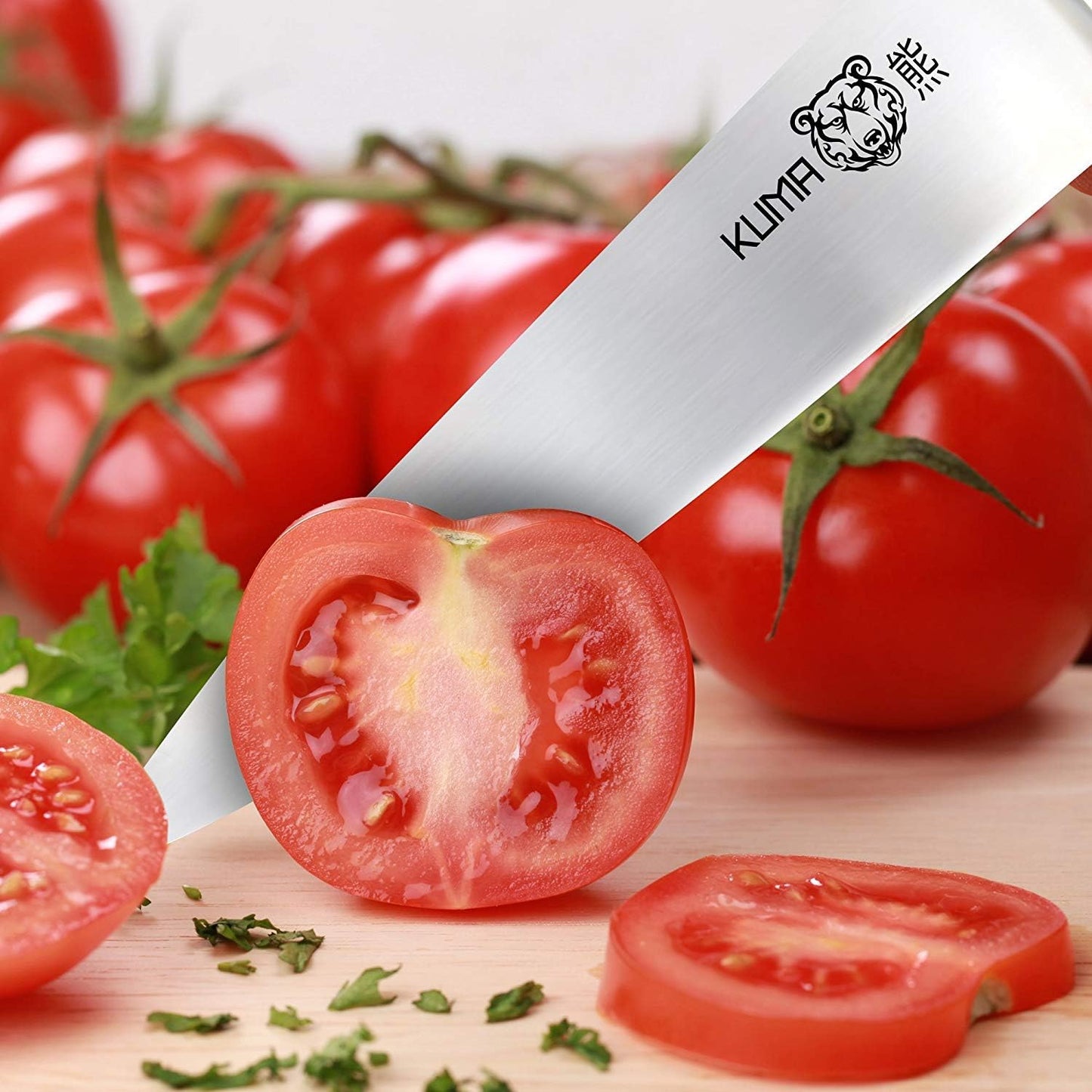 Multi Purpose Chefs Knife - Pro Bolster Edition | 8 Inch Blade for Carving, Slicing & Chopping - Great Ergonomic Handle - Professional Kitchen Knives