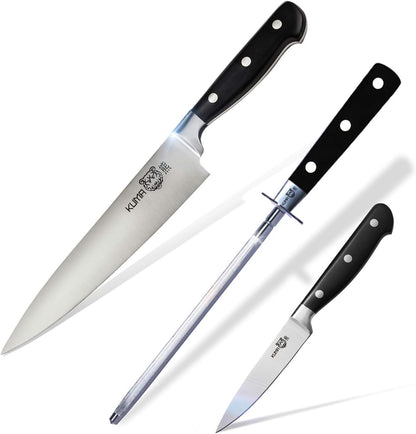 Multi Purpose Chefs Knife - Pro Bolster Edition | 8 Inch Blade for Carving, Slicing & Chopping - Great Ergonomic Handle - Professional Kitchen Knives