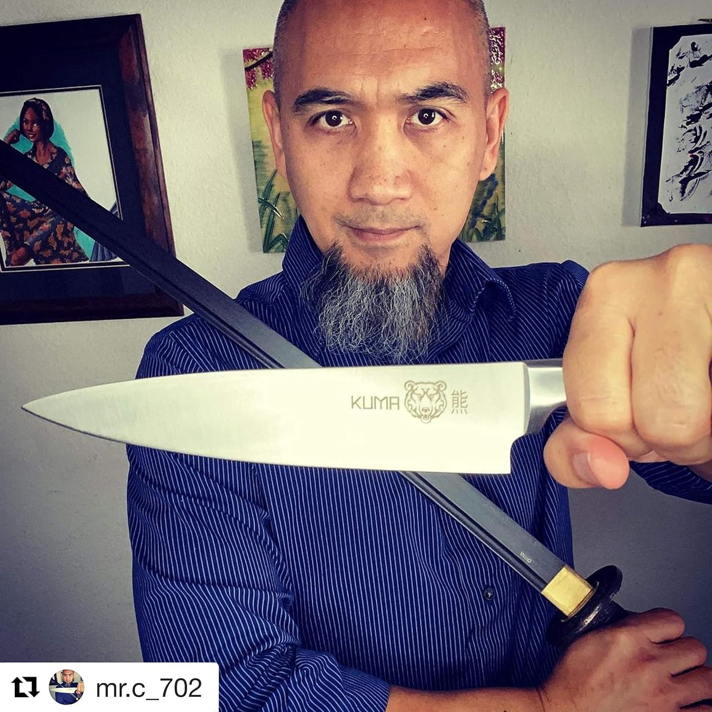 Multi Purpose Chefs Knife - Pro Bolster Edition | 8 Inch Blade for Carving, Slicing & Chopping - Great Ergonomic Handle - Professional Kitchen Knives