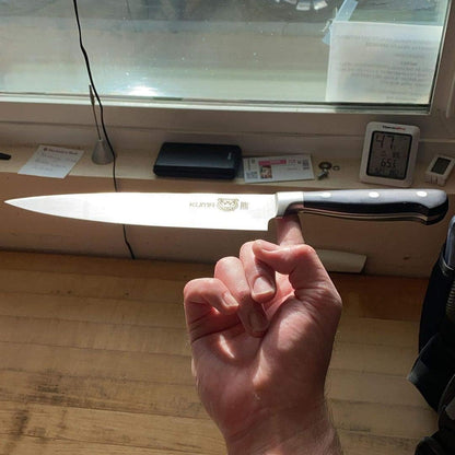 Multi Purpose Chefs Knife - Pro Bolster Edition | 8 Inch Blade for Carving, Slicing & Chopping - Great Ergonomic Handle - Professional Kitchen Knives