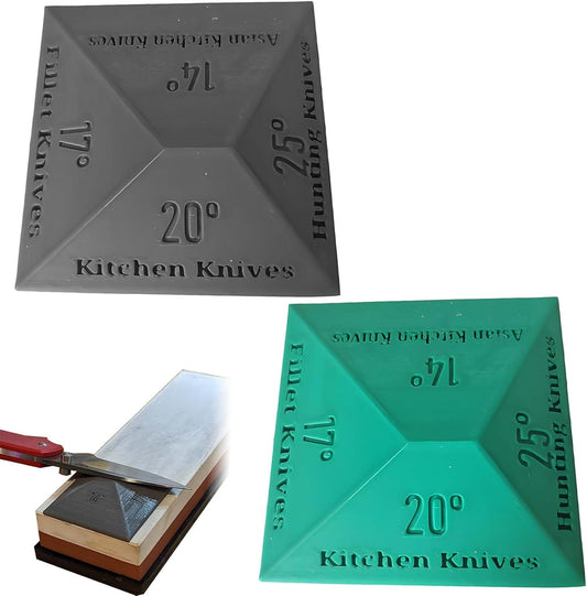 2 Pieces Knife Sharpening Angle Guiding- 14°, 17°, 20°, 25° Angles - Whetstone Holder & Blade Sharpener for Kitchen and Outdoor Tools
