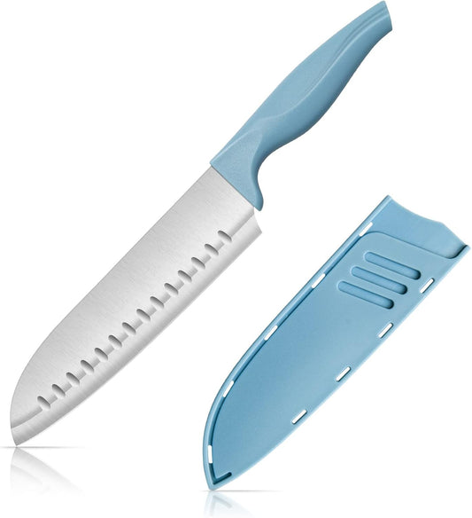 7 Inch Chef's Knive Sets Paring knives Japanese Chefs Knife Fruit and Vegetable Knife Stainless Steel Kitchen Utility Knives with Blade Guards(1 Pcs)