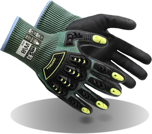 Safety Work Gloves For Men Women,Level 3 Impact Gloves with TPR | High Dexterity A5 Cut Resistant Gloves