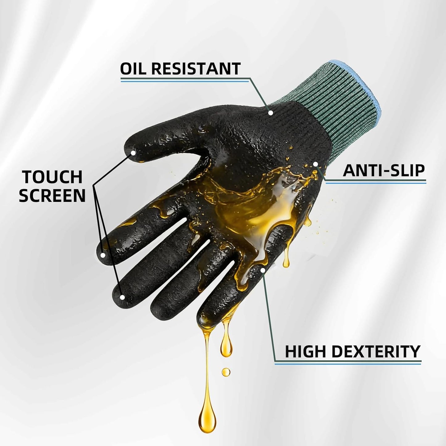 Safety Work Gloves For Men Women,Level 3 Impact Gloves with TPR | High Dexterity A5 Cut Resistant Gloves