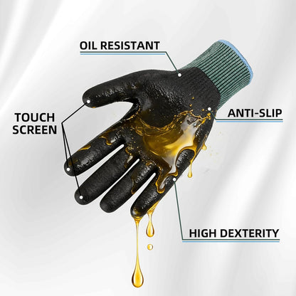 Safety Work Gloves For Men Women,Level 3 Impact Gloves with TPR | High Dexterity A5 Cut Resistant Gloves
