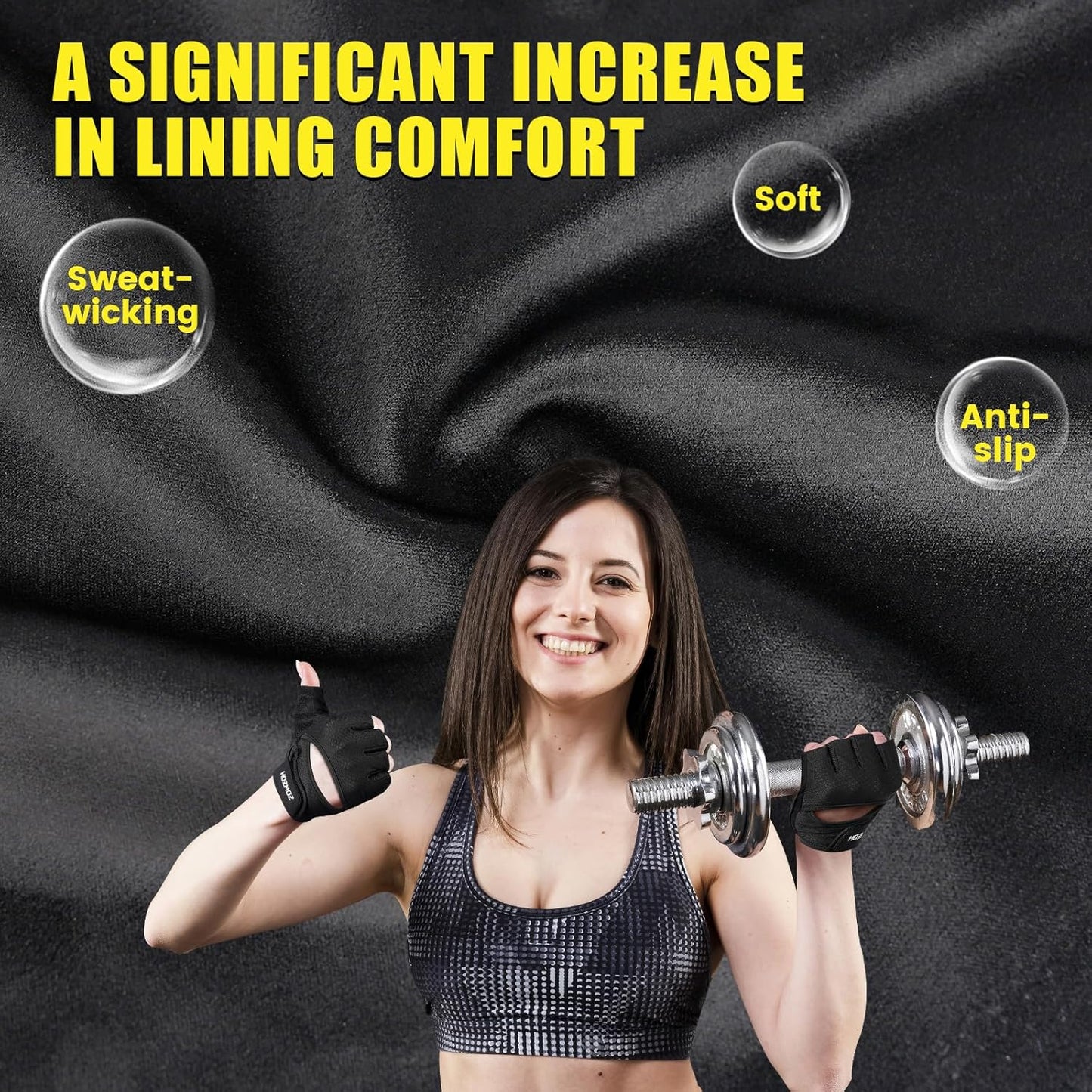 Ventilated Weight Lifting Gloves, Thick Padded Workout Gym Gloves with Full Palm Protection & Grip & Shock Absorption for Women & Men's Fitness Exercise Training