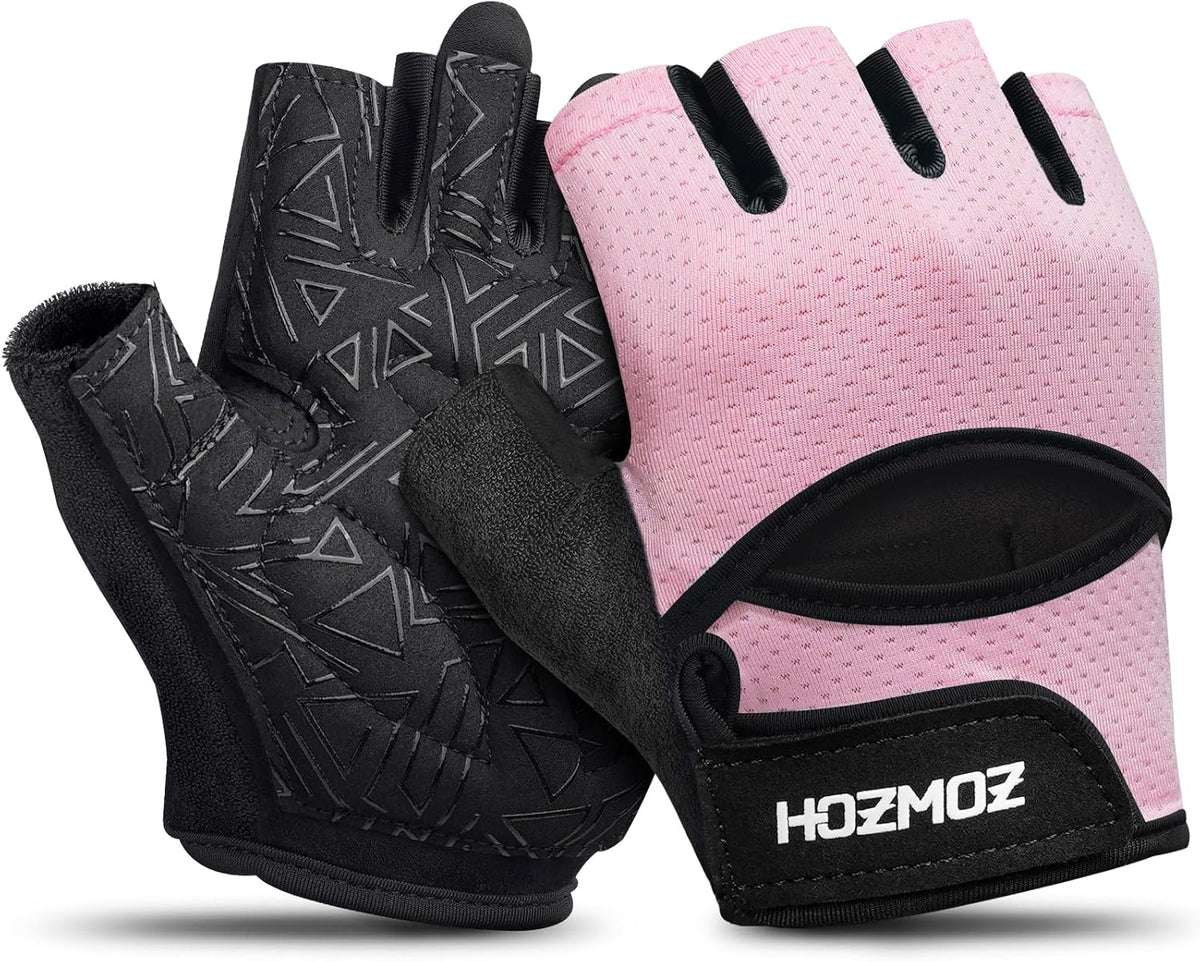 Ventilated Weight Lifting Gloves, Thick Padded Workout Gym Gloves with Full Palm Protection & Grip & Shock Absorption for Women & Men's Fitness Exercise Training