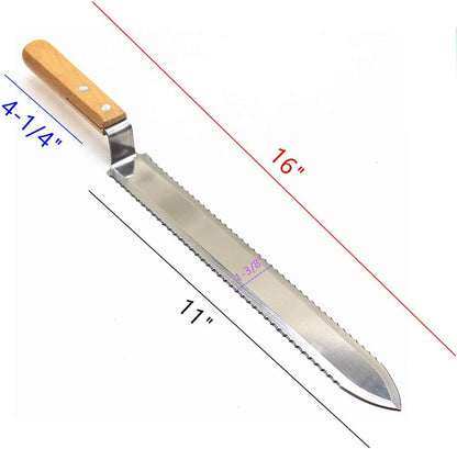 Stainless Steel Serrated Uncapping Knife Beekeeping Tool | Uncapping Knife with Wooden Handle Bee Hive Hand Tool For Beekeeper
