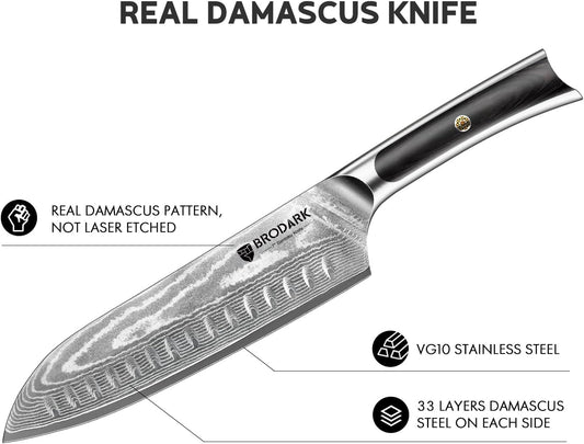 Damascus Chef Knife 3 PCS, VG10 Steel Full Tang Sharp Professional Japanese Chef Knife Set for Kitchen, Ergonomic Pakkawood Handle Damascus Knife Set with Gift Box