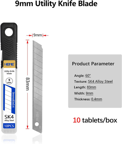 Tools 20Pcs 25mm Utility Knife Replacement Blades Snap off 60 Degree，Blades for Utility Knife and 25mm Box Cutter - Razor Sharp SK4 Steel
