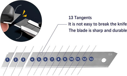 Tools 20Pcs 25mm Utility Knife Replacement Blades Snap off 60 Degree，Blades for Utility Knife and 25mm Box Cutter - Razor Sharp SK4 Steel