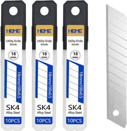 Tools 20Pcs 25mm Utility Knife Replacement Blades Snap off 60 Degree，Blades for Utility Knife and 25mm Box Cutter - Razor Sharp SK4 Steel