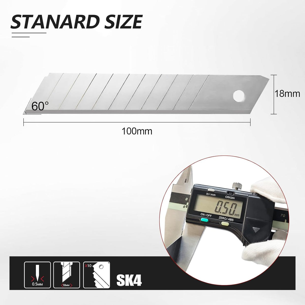 Tools 20Pcs 25mm Utility Knife Replacement Blades Snap off 60 Degree，Blades for Utility Knife and 25mm Box Cutter - Razor Sharp SK4 Steel