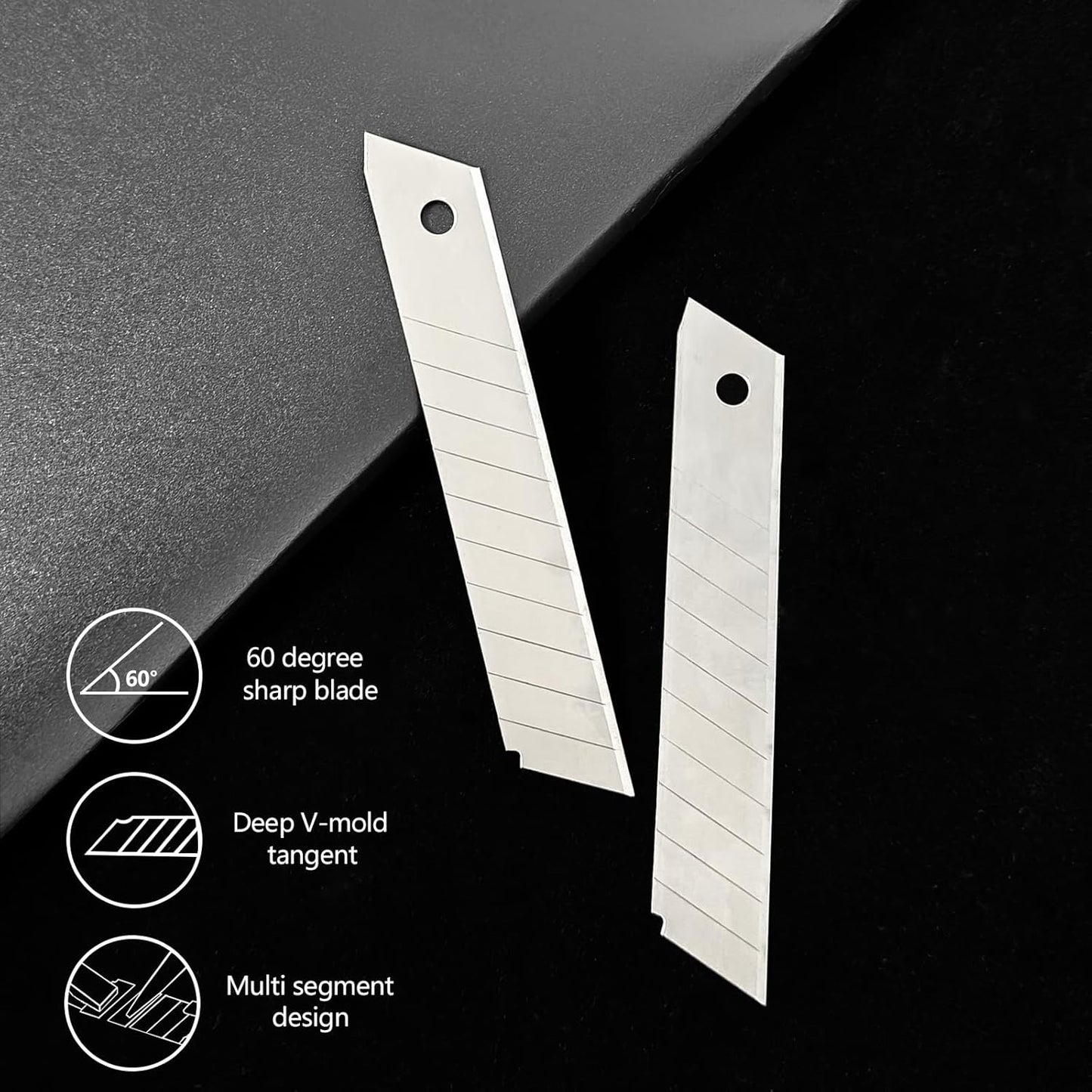 Tools 20Pcs 25mm Utility Knife Replacement Blades Snap off 60 Degree，Blades for Utility Knife and 25mm Box Cutter - Razor Sharp SK4 Steel