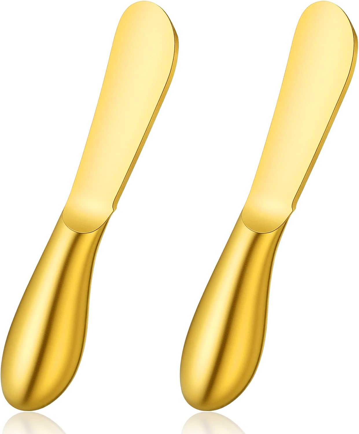Butter Spreader Knives 2 Packs Gold Butter Knives Stainless Steel Cheese and Butters Knive Set Blunt Edge Spreader for Cheese Cream Jam Spreading